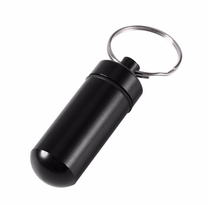 Mini Waterproof Pill Bottle Keychain Holder
