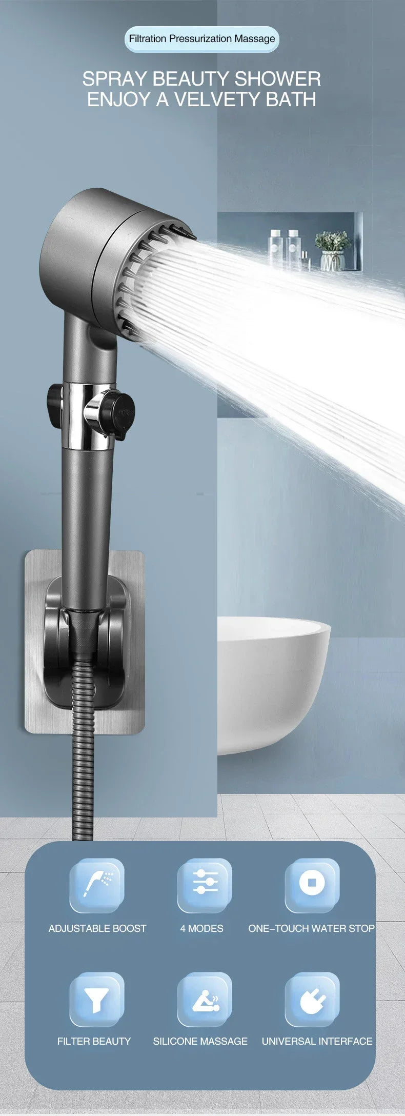 3-Mode Comfort Reach Shower Head