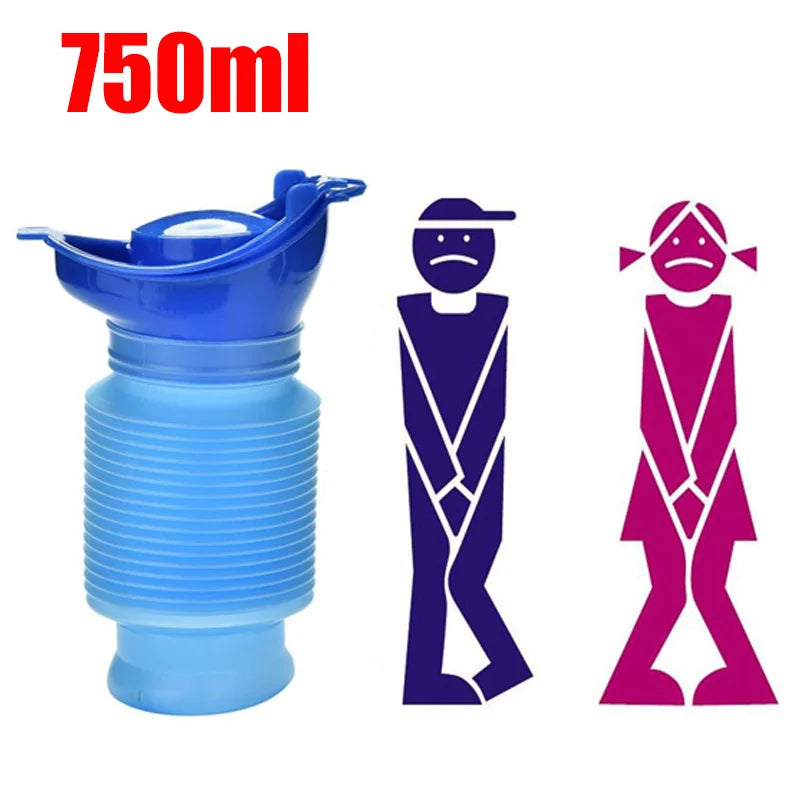 Portable Urinal Bottle – 750ml Foldable Travel & Emergency Urine Bottle for Adults & Kids