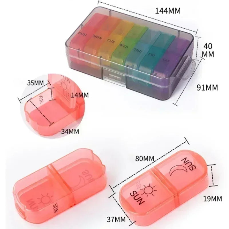 7-Day Pill Organizer with 21 Compartments – 3 Times Daily Medication Case