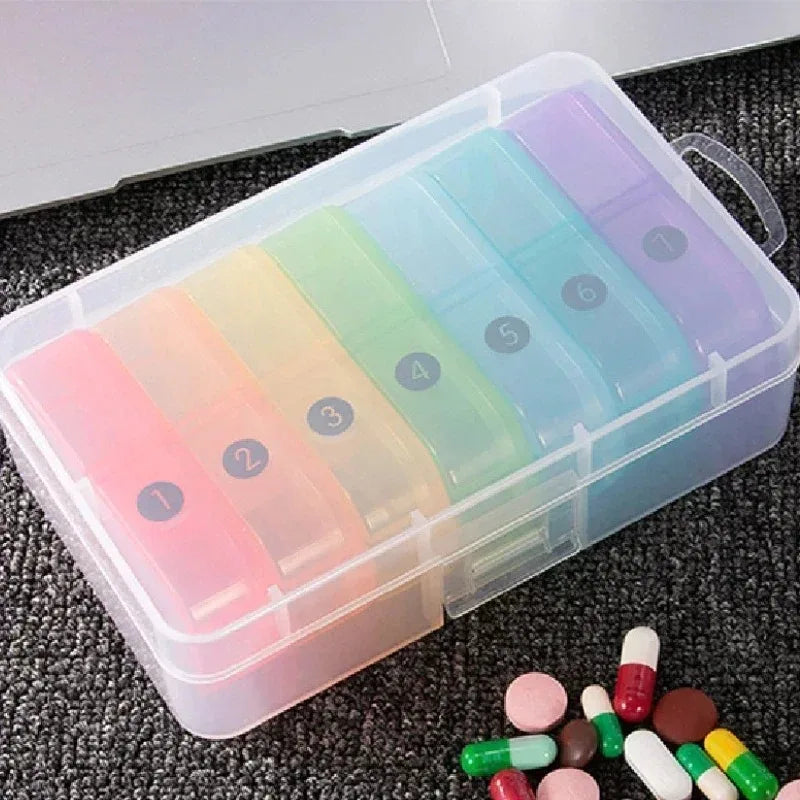 7-Day Pill Organizer with 21 Compartments – 3 Times Daily Medication Case