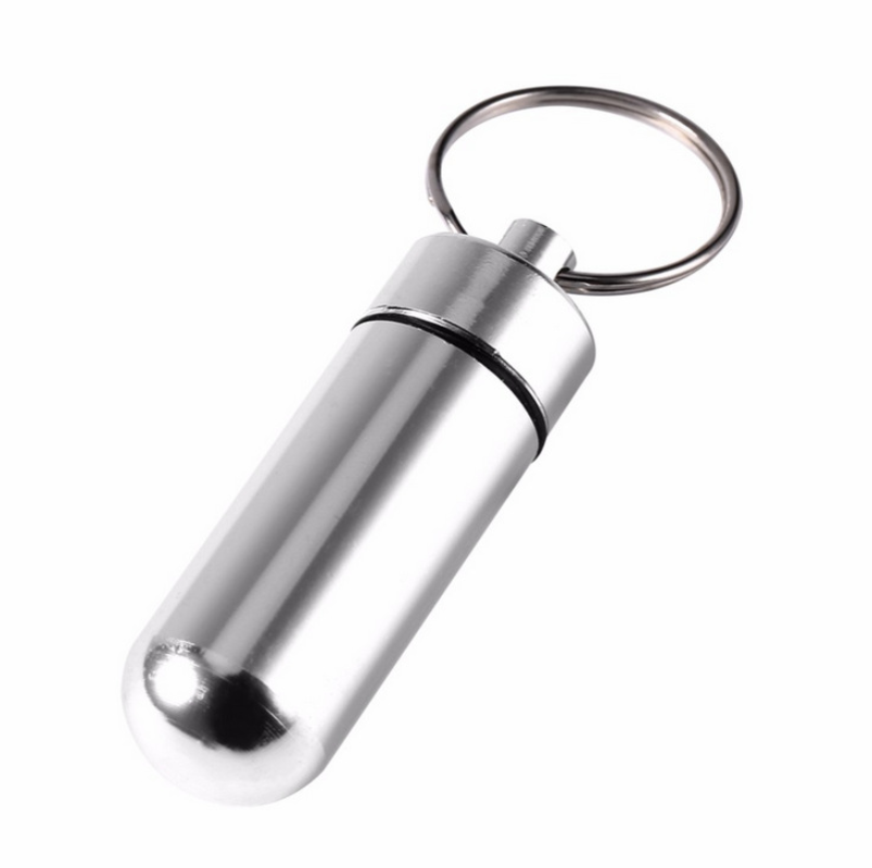 Mini Waterproof Pill Bottle Keychain Holder