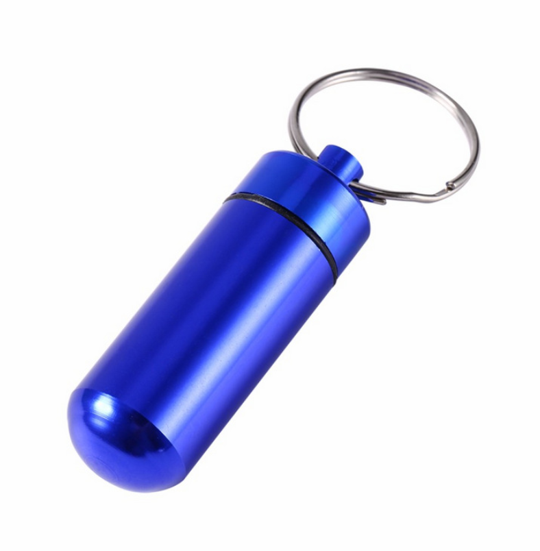 Mini Waterproof Pill Bottle Keychain Holder