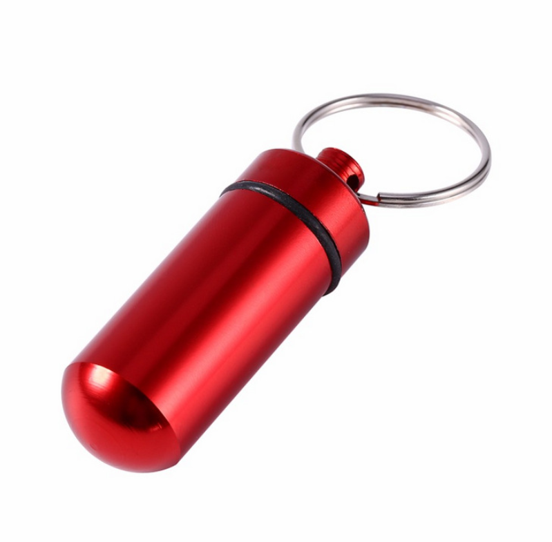 Mini Waterproof Pill Bottle Keychain Holder